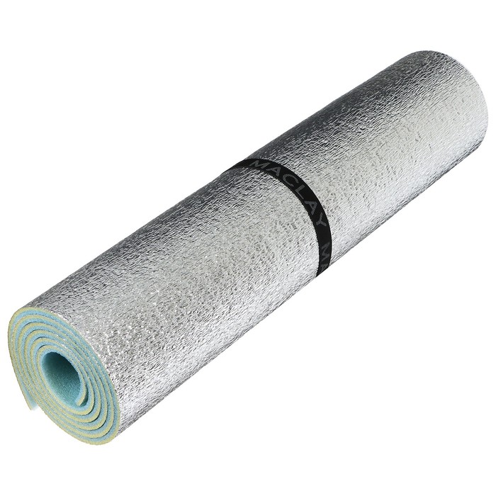 Коврик туристический фольгированный ТПЕ 180,60,0,8см цв.светло-зеленый в чехле1