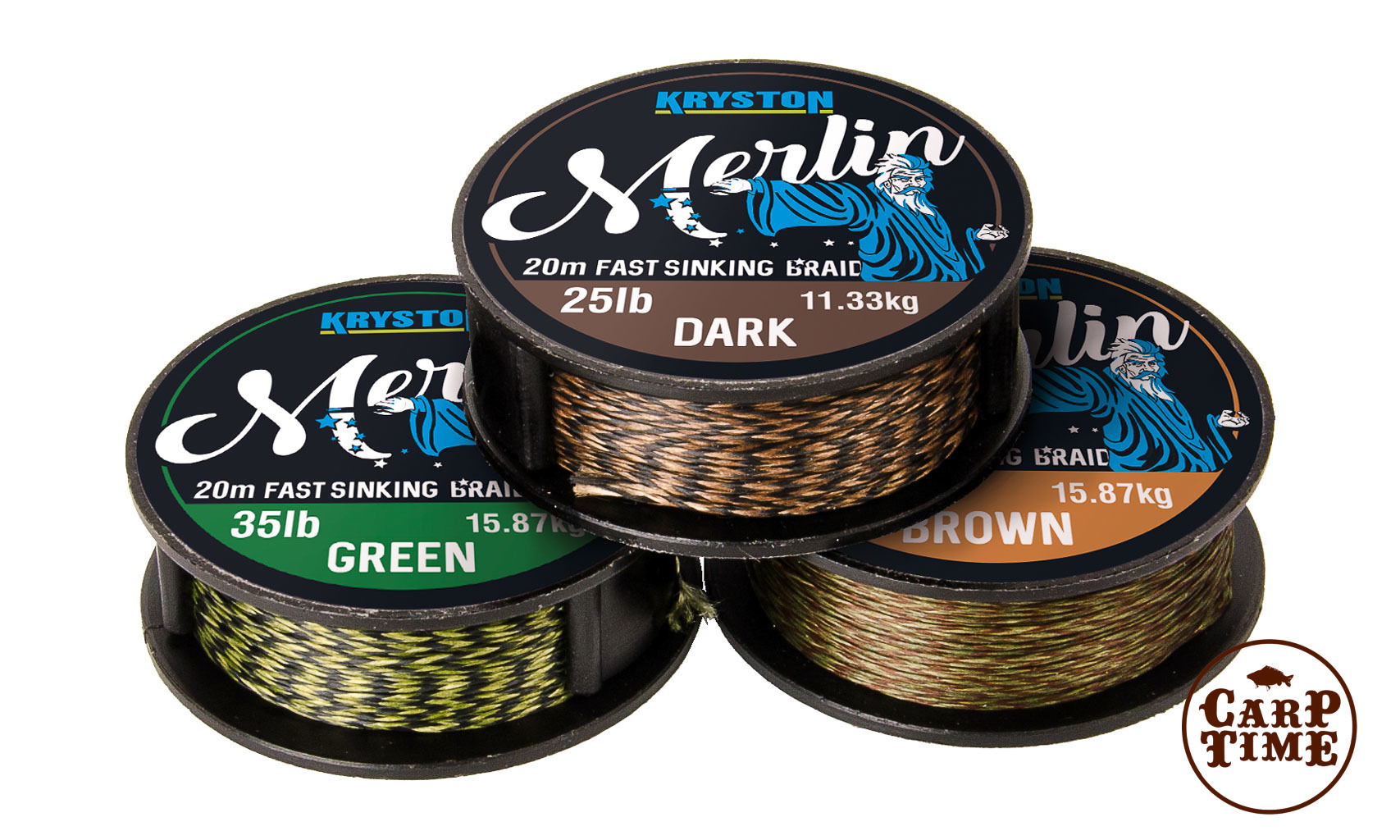 Kryston быстро тонущий мягкий плетеный поводковый материал Merlin 20м