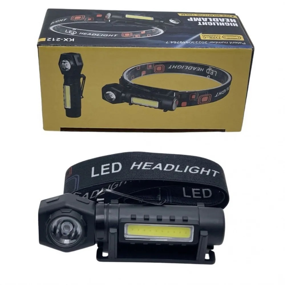 Налобный-ручной фонарь светодиодный+COB HEADLAMP KX-212 Фонарь аккумуляторный с регулировкой угла наклона + Магнит1 Налобный-ручной фонарь светодиодный+COB HEADLAMP KX-212 Фонарь аккумуляторный с регулировкой угла наклона + Магнит1