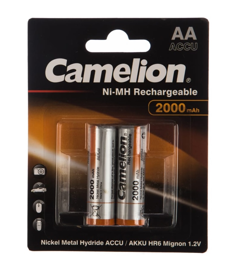 Аккумулятор 1.2В Camelion AA-2000mAh Ni-Mh BL-2, 3504