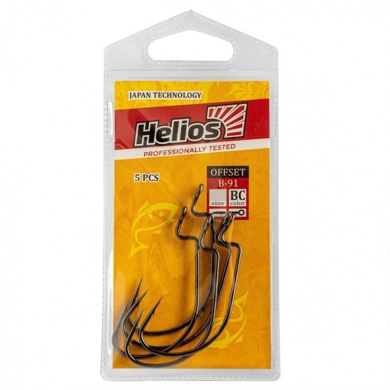 Крючок Helios офсетный B-91BC, все размеры 1