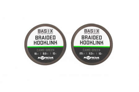BASIX Braided Hooklink 18lb 10m Camo Green 2