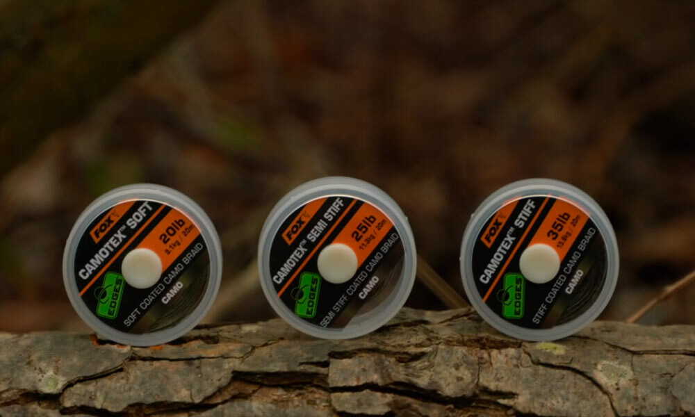 FOX полужесткий поводковый материал в оплетке Camotex Semi-Stiff EDGES 20м 3