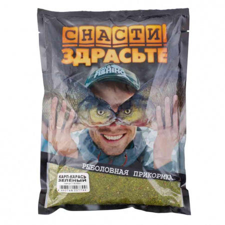 Прикормка MINENKO СНАСТИ ЗДРАСЬТЕ Зеленый Карп-Карась 800г